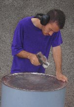 Making Steel Pan Step 1 - Sinking